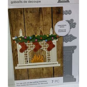 Momenta Stockings on Fireplace Cutting Die 7 Piece Set New in Pack 2103463